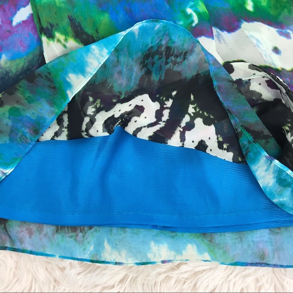 C. LUCE Women's Dress Strapless Watercolor Mini - Picture 6 of 8